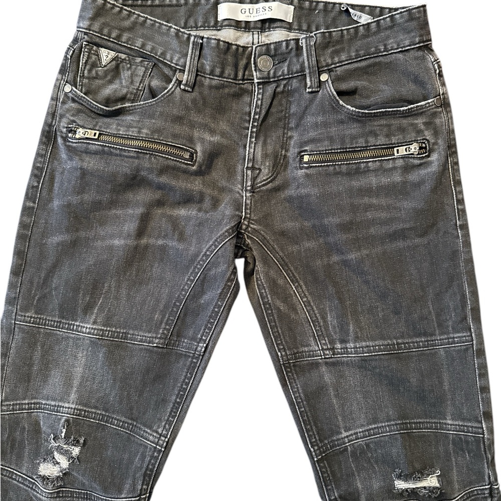 GUESS Distressed Black Jeans